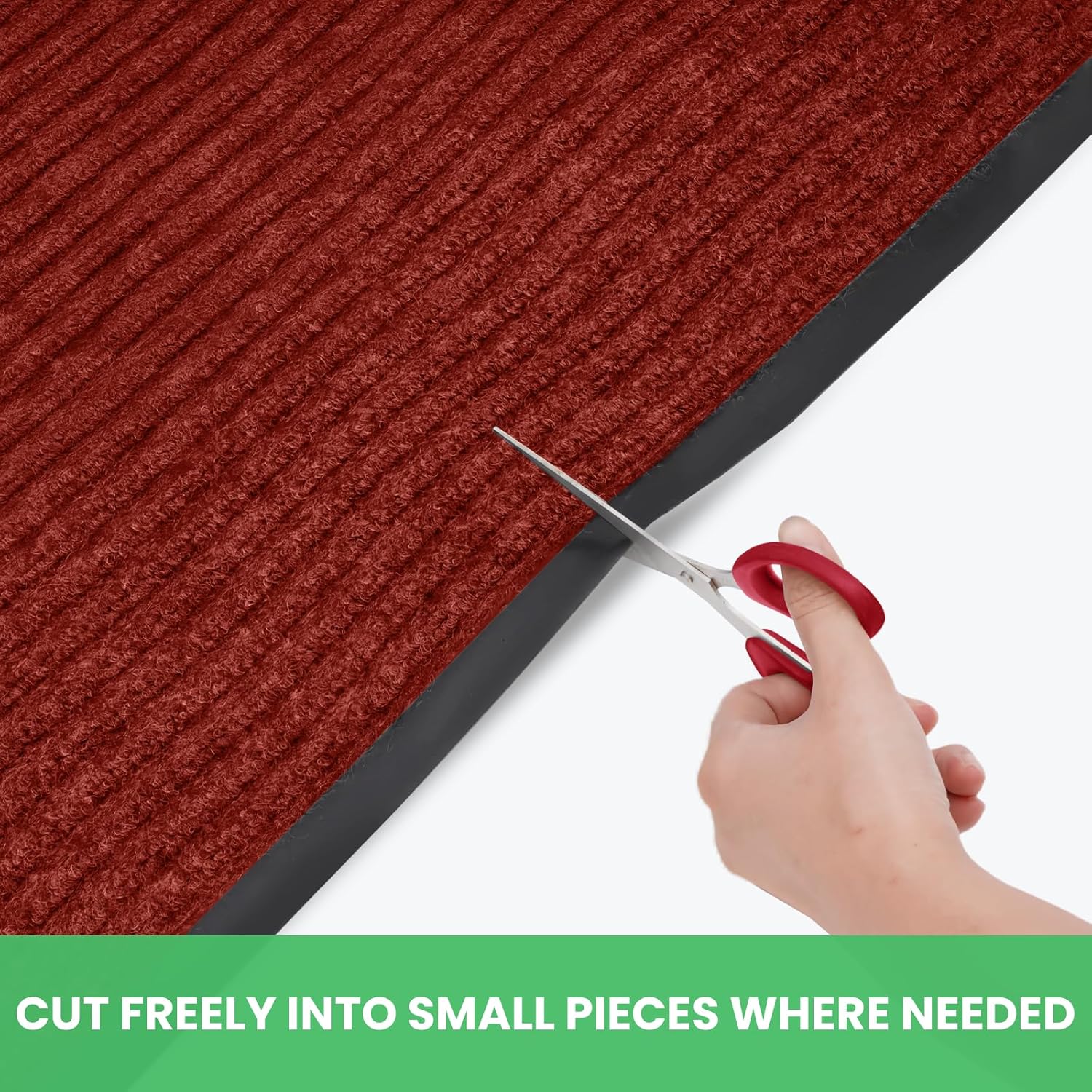 Commercial Runner Rug, 3 x 10 FT Entrance Floor Mat Area Rugs Hallway Carpet with Non-Slip PVC Backing Indoor Outdoor Home Doormat for Office Balcony Corridor Kitchen Garage(Red)