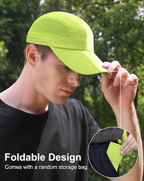 GADIEMKENSD Folding Outdoor Hat UPF 50+ Sun Protection Mesh Sport Hat - 3