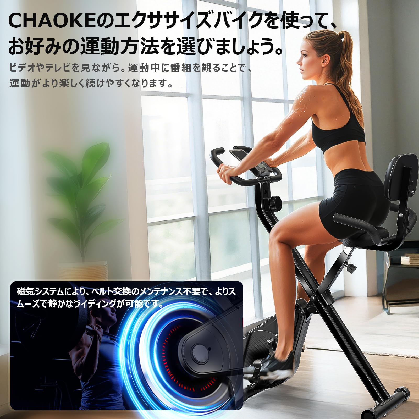 00304 エアロバイク 楽天市場】【MONOQLOベストバイ受賞】フィットネスバイク 背もたれ付き