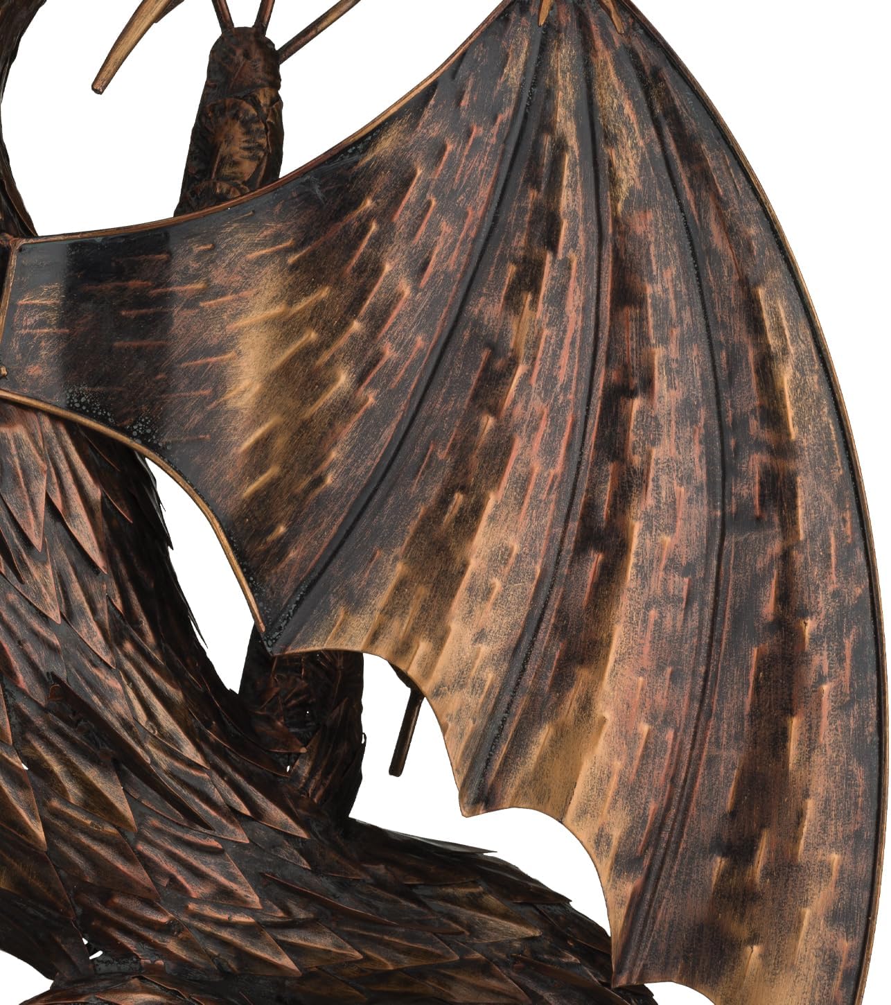 Regal Art & Gift Dragon Metal Statue – Indoor Outdoor Decorative Sculpture for Home & Garden Décor, Weather-Resistant Yard Art Figure for Patio, Lawn, Red - Bronze