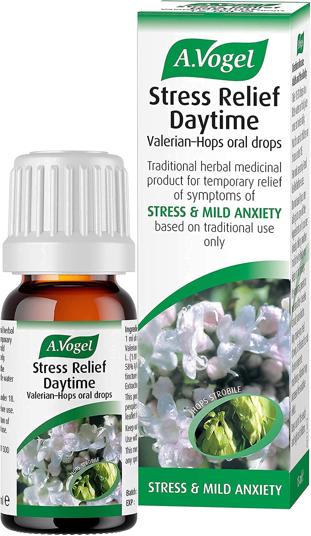 A.Vogel Stress Relief Daytime 15 ml | Natural Remedy with Fresh Valerian & Hops Extract | Gentle Support for Anxiety & Everyday Stress | Non-Habit-Forming