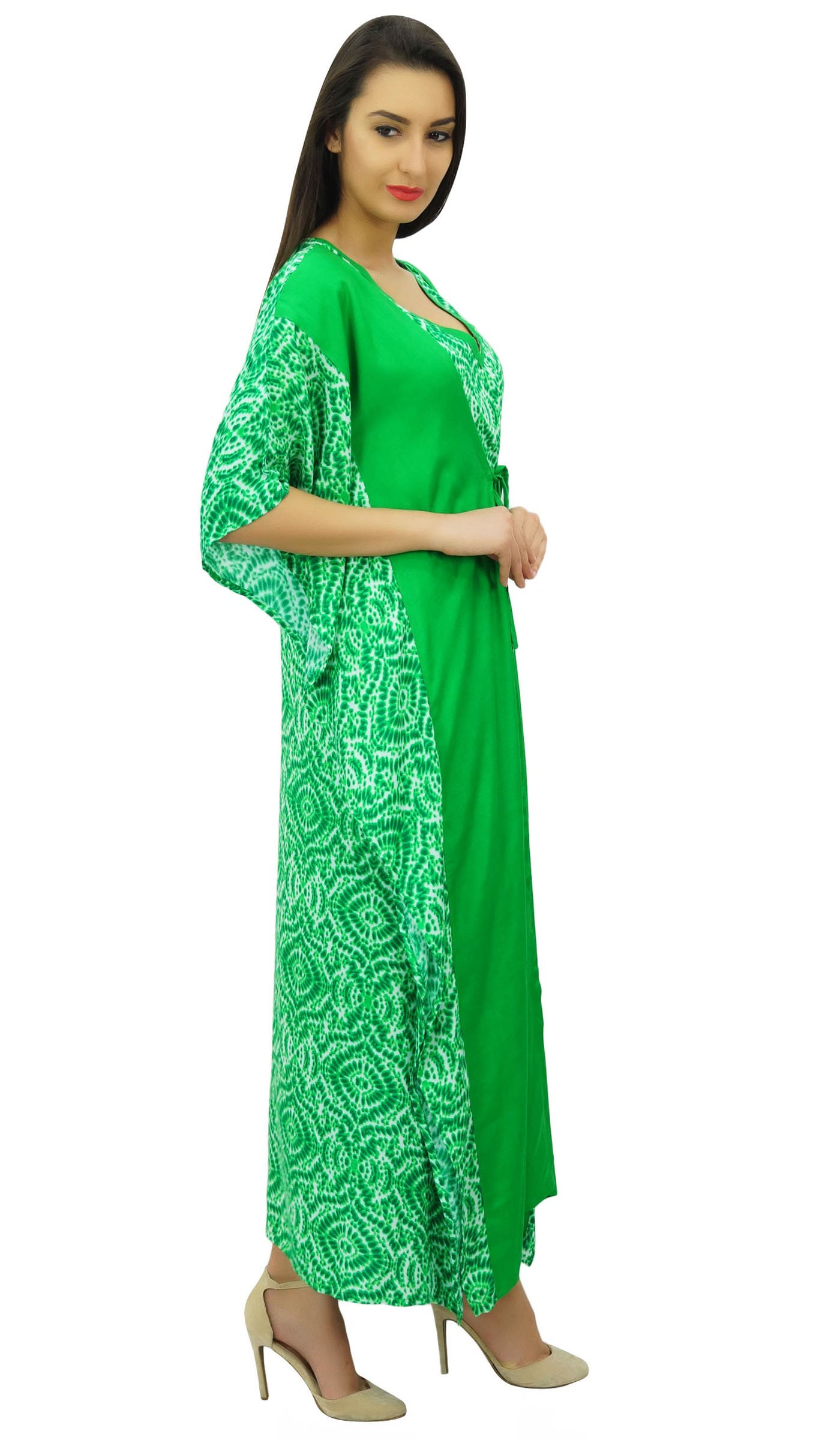 Bimba Femmes Longue Maxi Kimono Caftan Concepteur Rayonne Caftan Plage Coverup