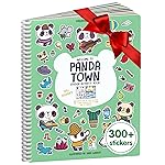 Cupkin Panda Sticker Book Activity for Kids, Toddler Airplane Travel Essentials, 300+ Stickers for Kids + 8 Scenes + Coloring Book Pages, Panda Bear Lover Gift, Children\'s Crafts Ages 2-8