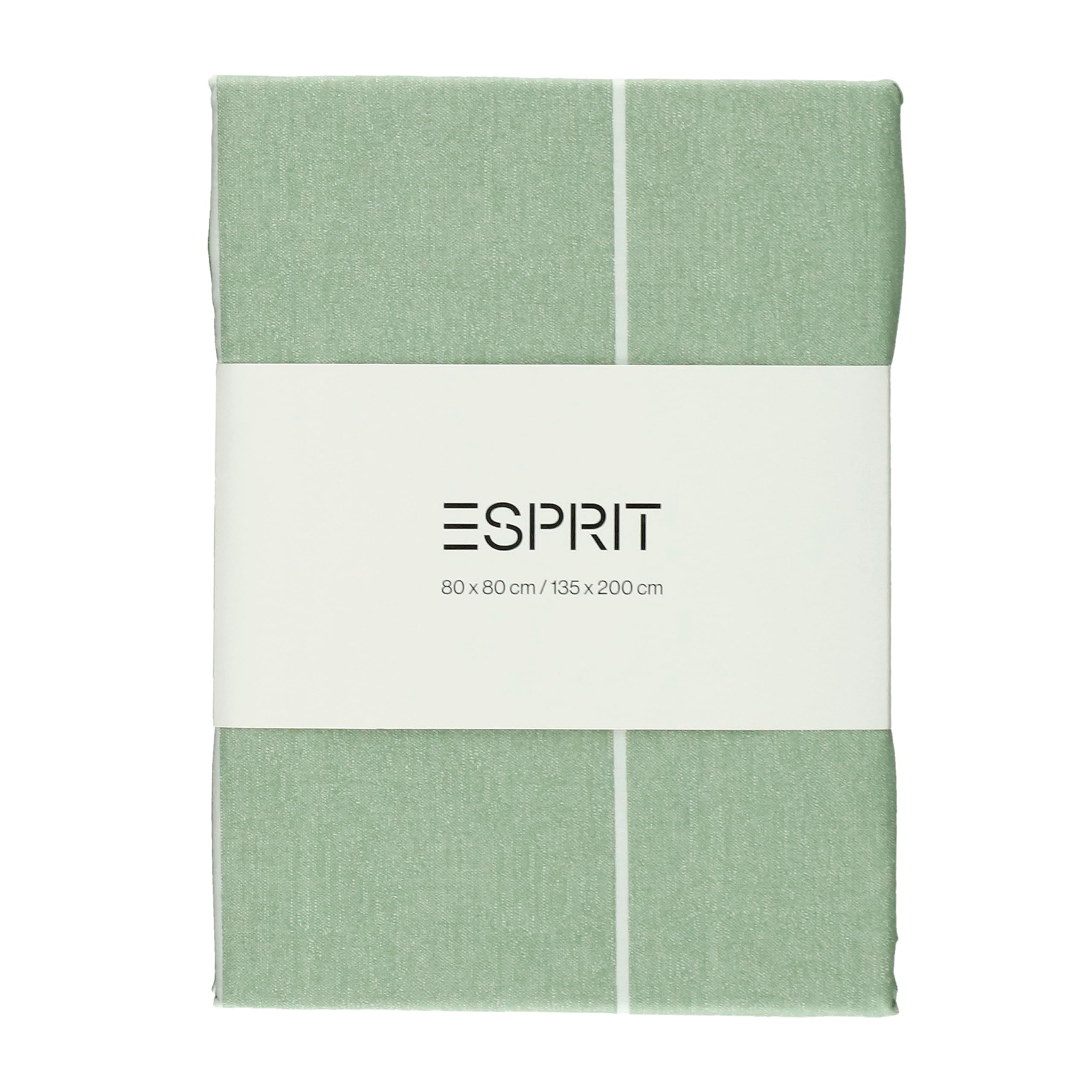 Esprit Home Ropa de cama premium de 155 x 220 cm, de algodón, color verde, 2 piezas, incluye 1 funda de edredón de 155 x 220 cm, incluye 1 funda de almohada de 80 x 80 cm, certificado Öko-Tex