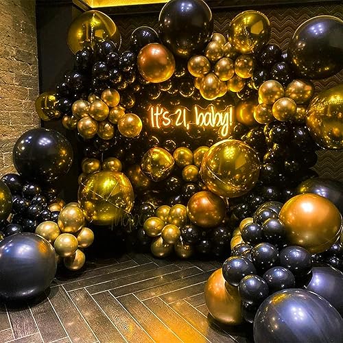 Miniatura 28 de Globos negros de 12 pulgadas, 70 globos de látex negros para fiesta de cumpleaños, globos de helio para Halloween, Navidad, Año Nuevo, boda