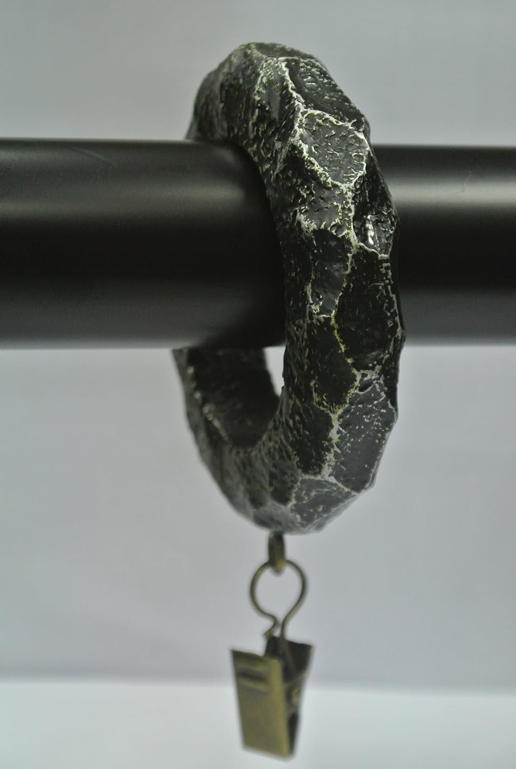 Urbanest Set of 14 Hammered Designer Curtain Rings in Burnt Gold Finish