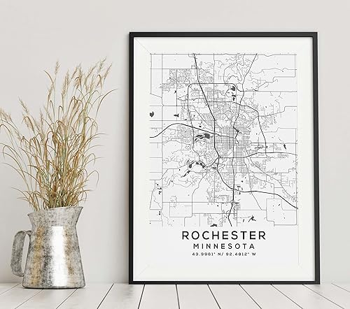 Miniatura 6 de Generic Mapa de Rochester, Minnesota, Light 2 (12x16) - Mapa de pared - Acabado mate - Negro