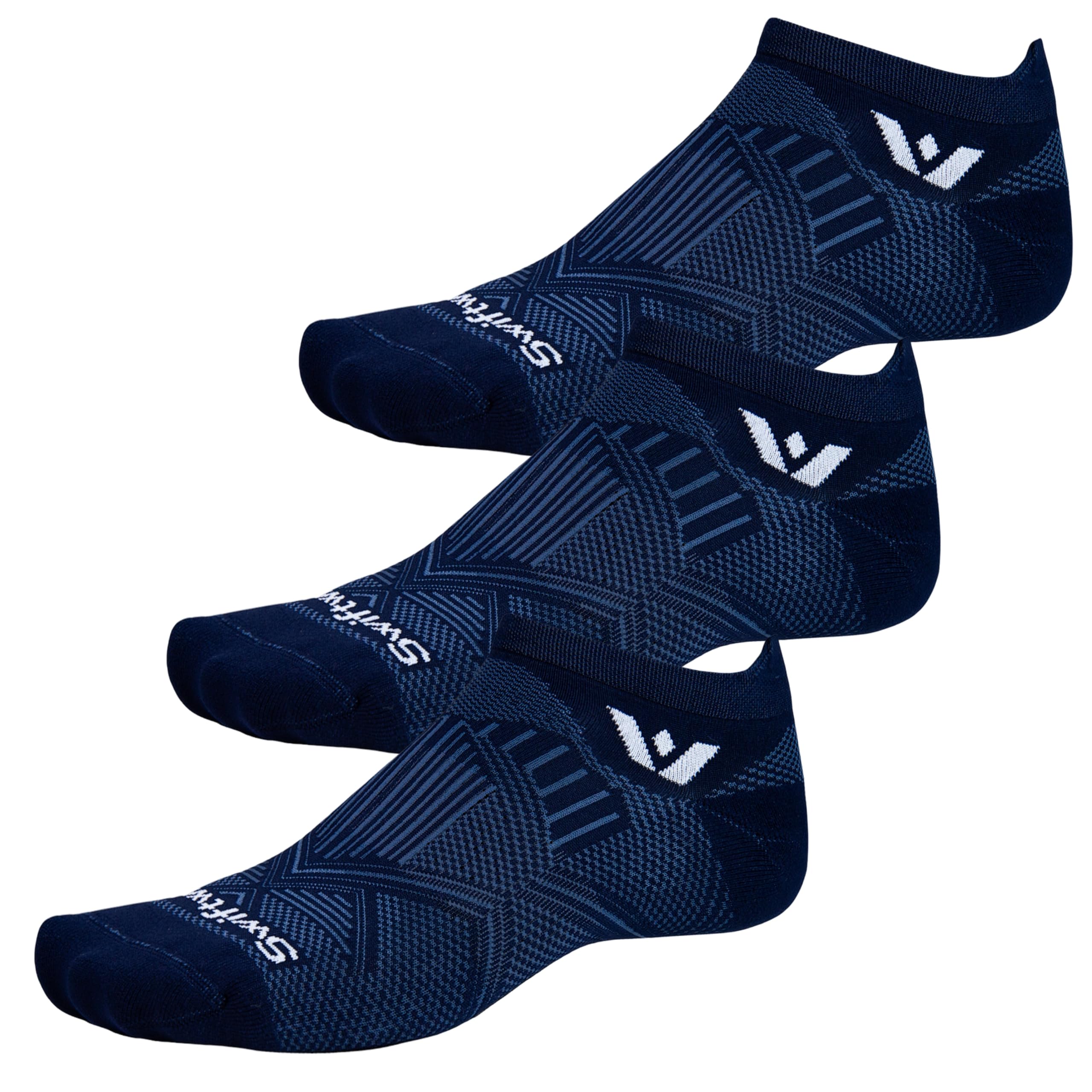 Swiftwick- ASPIRE No-Show 3-Pack Running &amp; Cycling Socks, Compression Fit