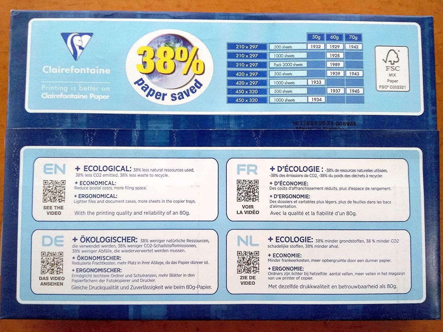 Clairefontaine Smart 1932 - Risma da 500 fogli di carta A4, 50 g, 6 pezzi, colore: Bianco