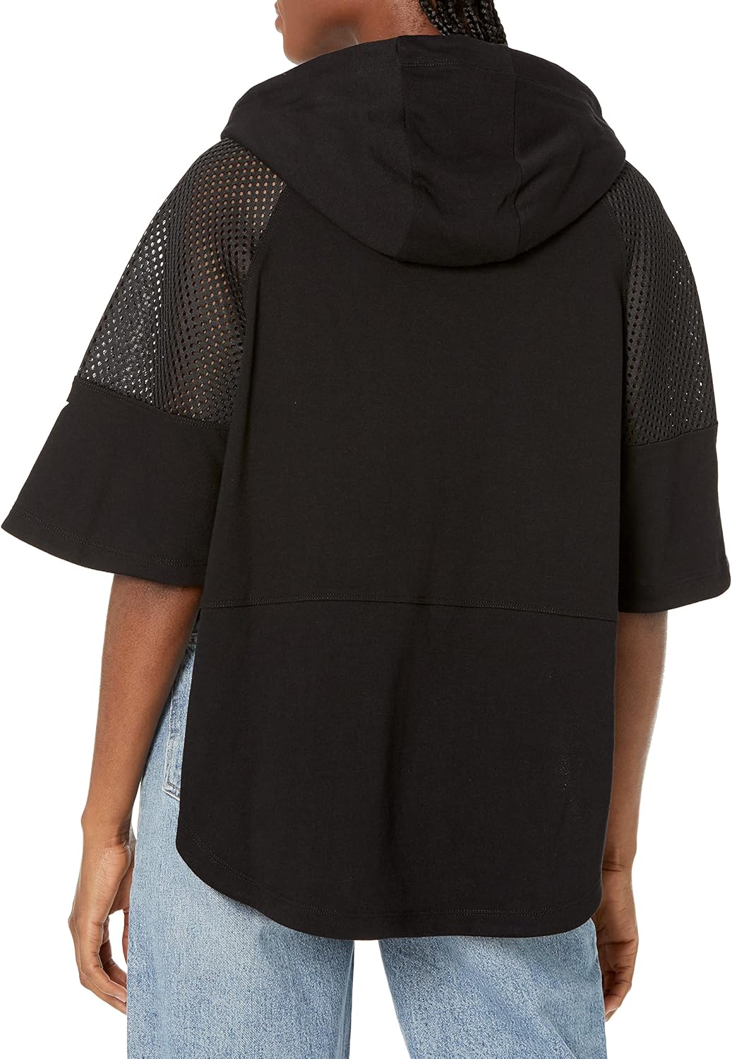 DKNY Women's Women's Sport Jacket,black Zip Up Poncho Jacket,s