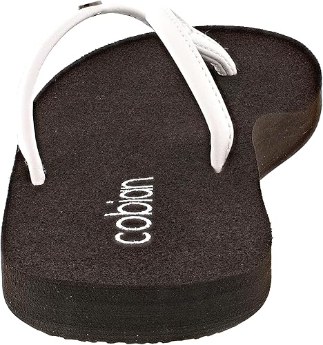 Miniatura 4 de Cobian Sandalias Nias Bounce Skinny con correa de cuero sintético para mujer, Marfil