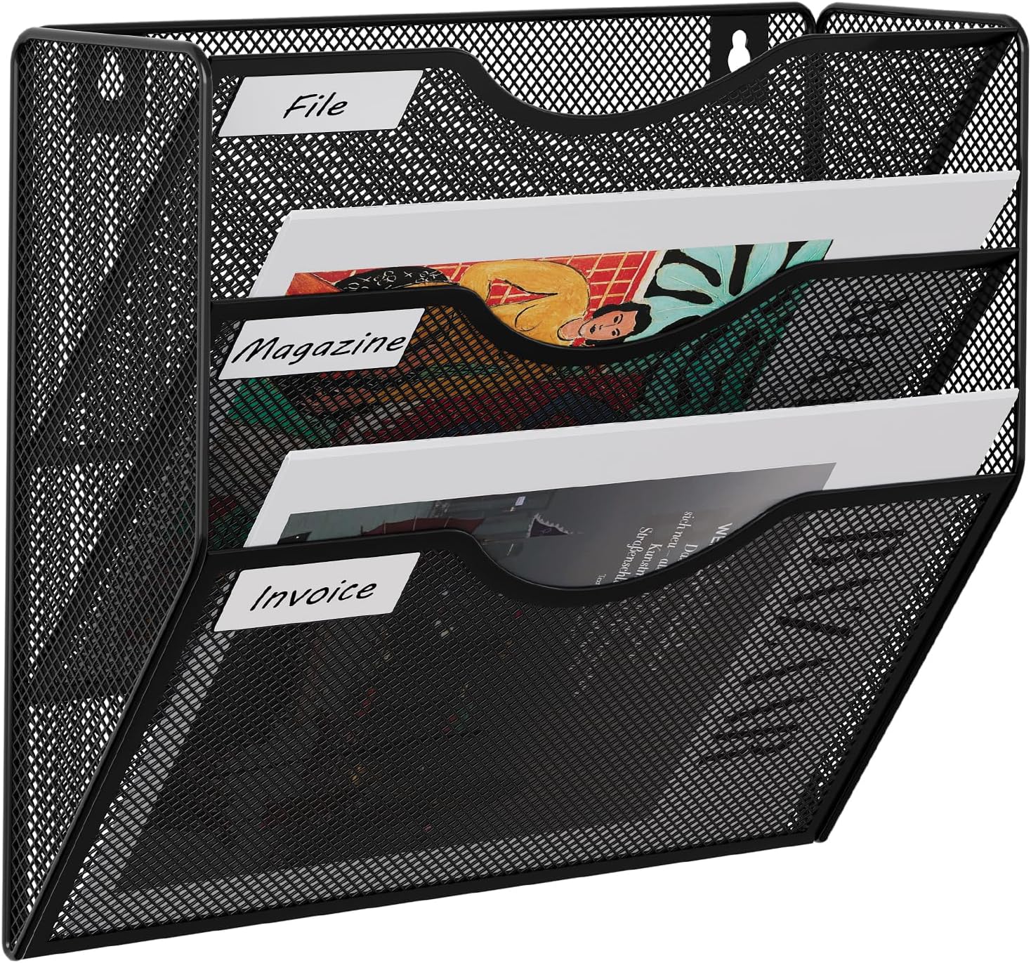 3 Tier Mesh Wall File Holder