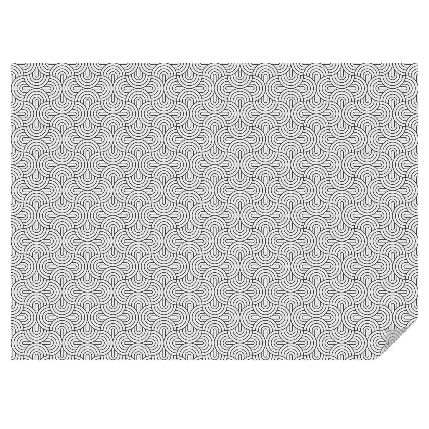 Dekorfolie für Fenster 200x146cm - Innenfenster Deko Fensteroptik Upgrade Selbstklebend Dekoratives Fenstersticker Buntglas-Effekt Lichtdurchlässig Mattierung - Geometrische Halbkreise