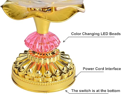 Miniatura 4 de Lámpara budista LED colorida de loto, luz de Buda degradada para adoración, oración y exhibición, bajo consumo de energía, material ecológico para