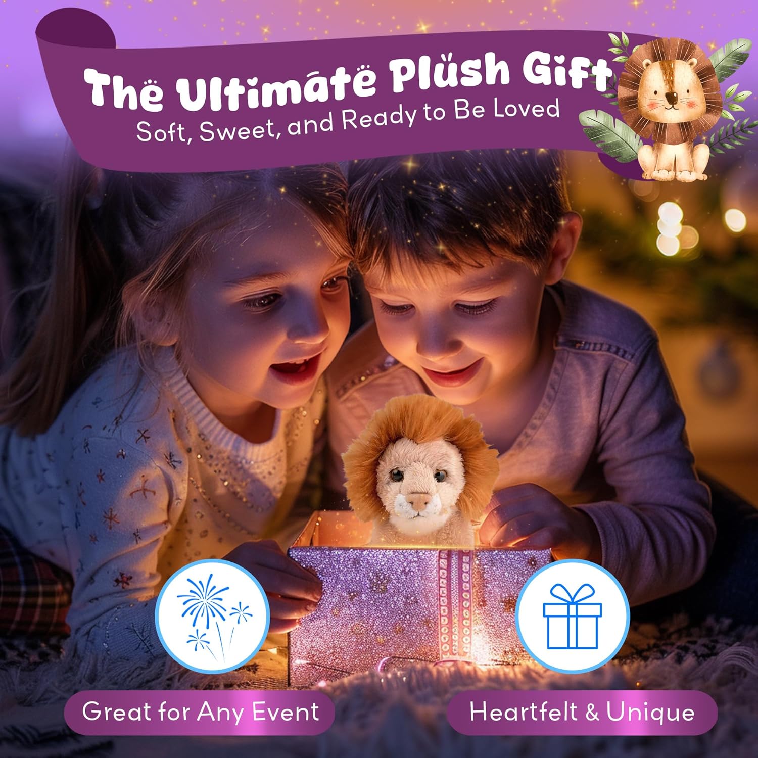 Forest & Twelfth 5" Stuffed Lion, Soft Plush Toy, Cute Stuffed Animal for Boys and Girls, Realistic Looking Small Stuffed Animals, Nursery and Room Decor (5" Lion) - Image 5