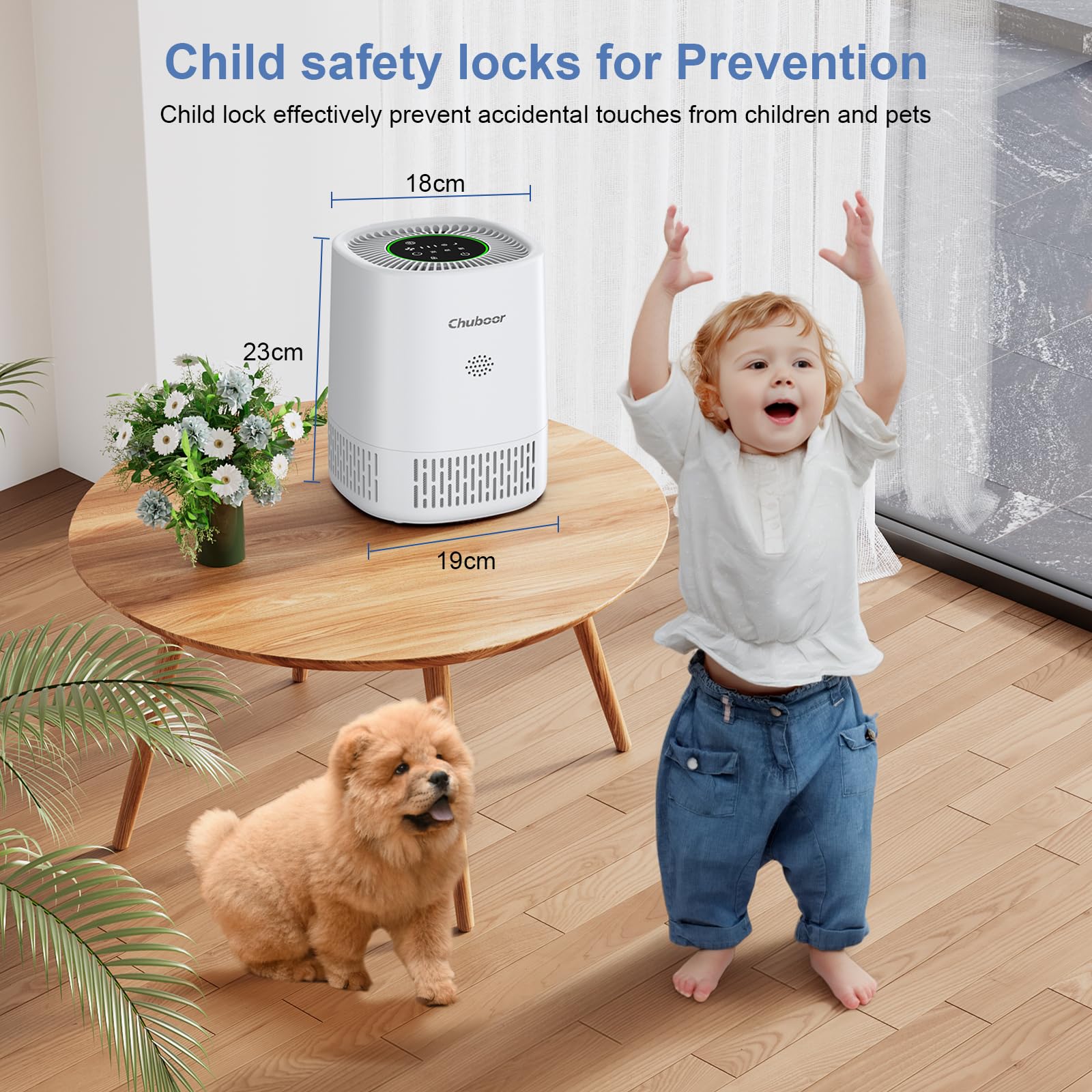 Purificateur D'Air Pour Allergies - CADR 240 M³/h - Filtre HEPA H13 - 4 Vitesses, Minuterie - Pour Chambre, Fumée, Poils D'Animaux