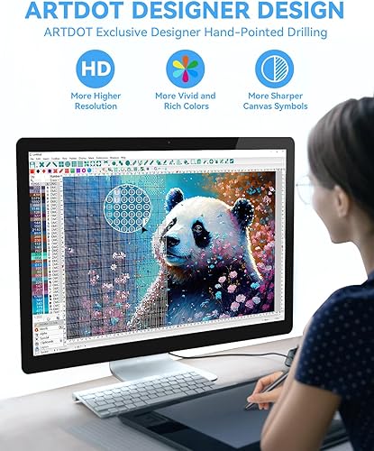 Miniatura 2 de ARTDOT Kits de animales artísticos de diamantes 5D para adultos, kits de pintura de diamantes de panda con licencia para principiantes, regalos para