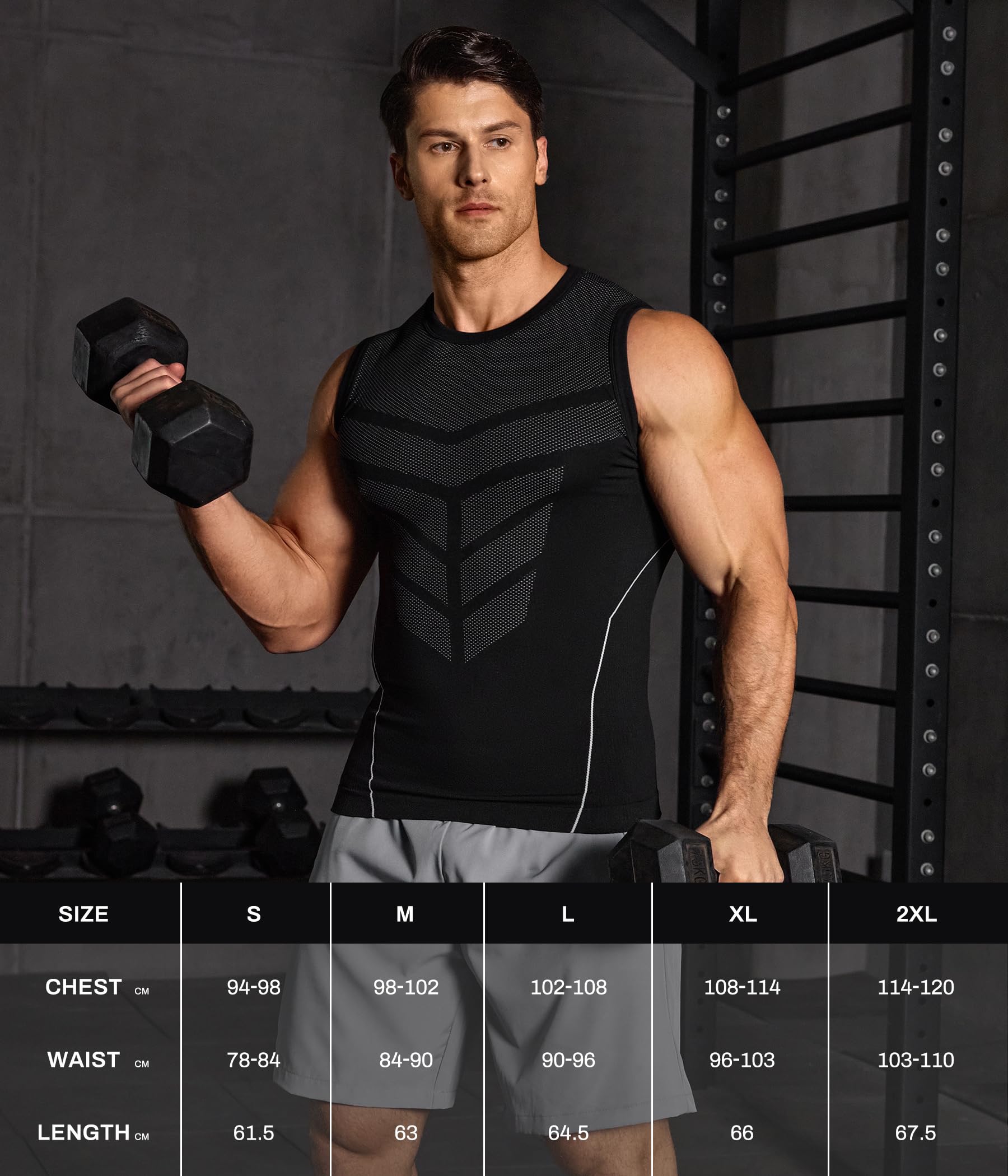 Gotoly Débardeur de Compression Homme sans Manche Maillot de Corps Gaine Ventre Plat Amincissant Gilet Gainant Shirt sous-vêtements Musculation Sport Top Minceur Body Shaper