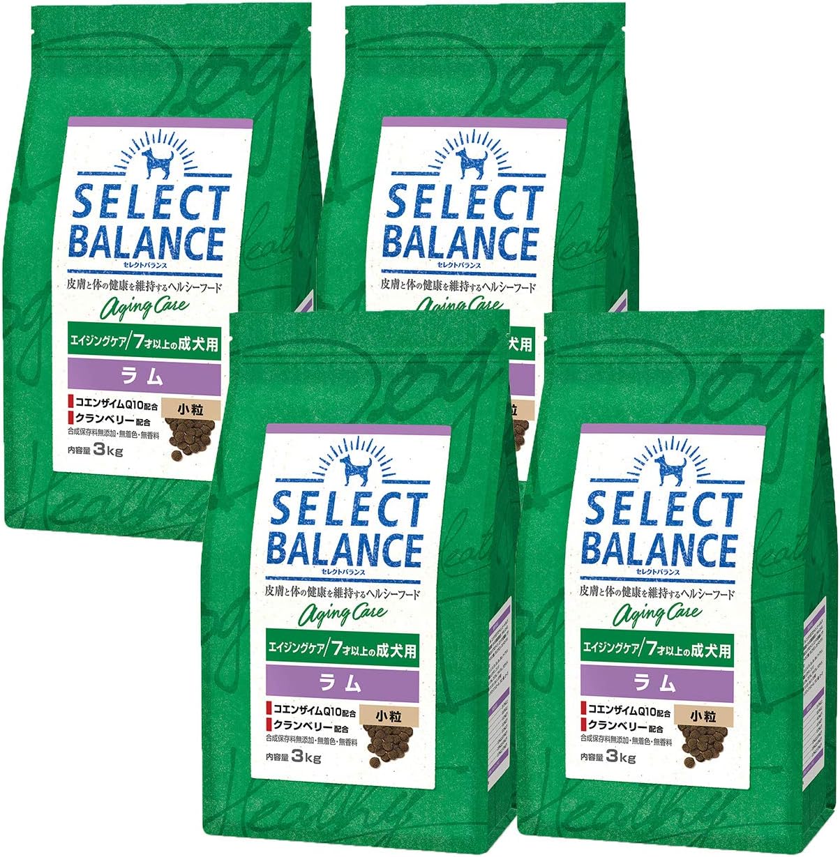 数量は多 犬 ドッグフード Select Balance セレクトバランス エイジングケア ラム 3kg 4袋まとめ買いセット 国産おやつ３点おまけ付き ドッグ フード ドライフード 犬用フード 餌 エサ えさ ご飯 ごはん まとめ買い お得 セット I Dog あす楽 翌日配送