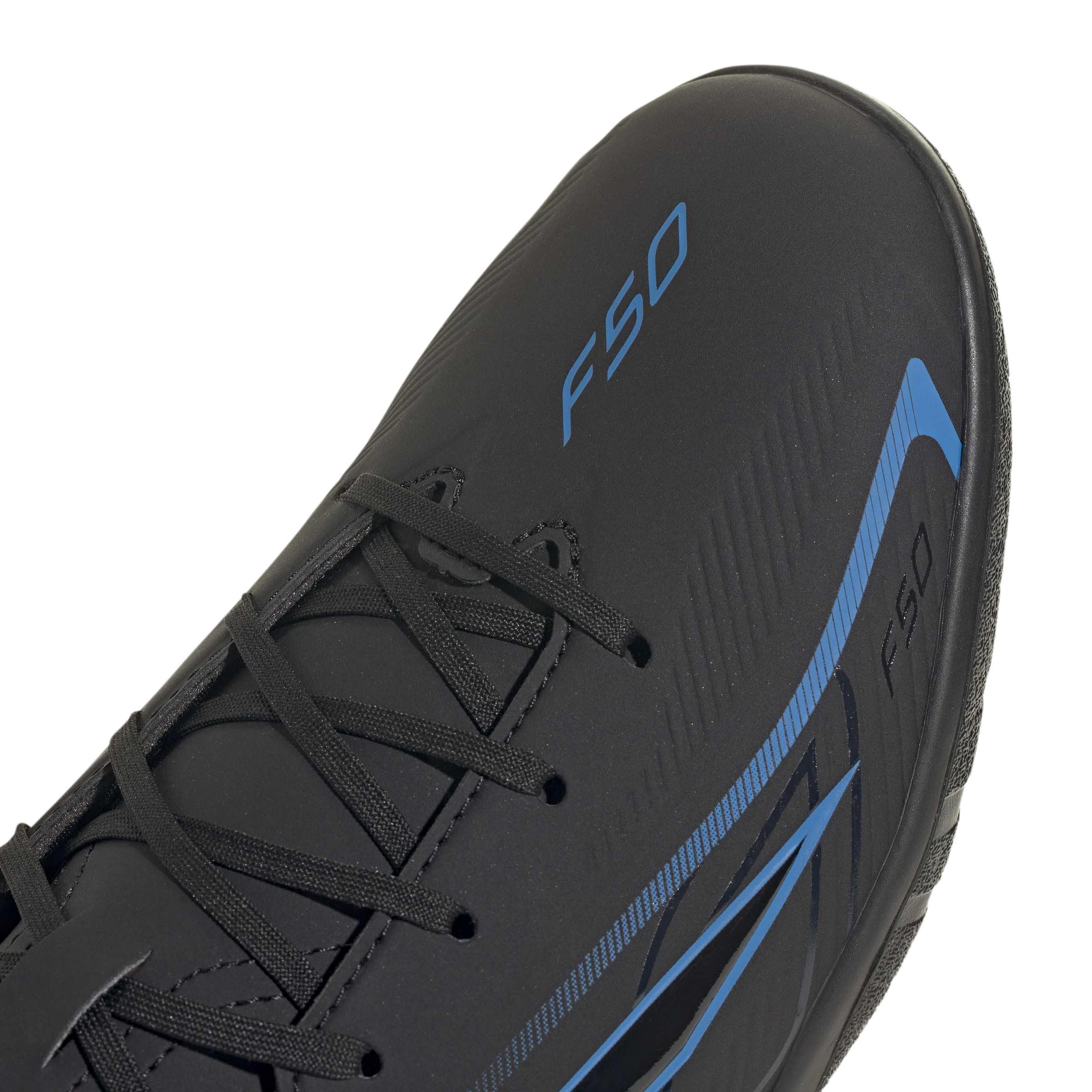 adidas Uniseks F50 Hyperfast Club Indoor Football Shoes, core black/core black/Lucid Ray Blue, 43 1/3 EU