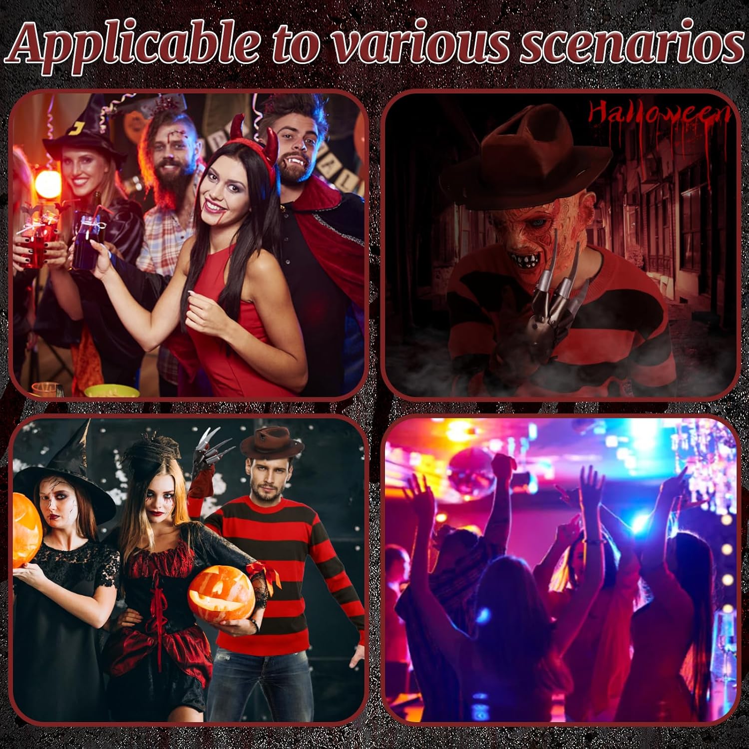 Adult Scary Halloween Killer Costume Nightmare Killer Costume Halloween Cosplay Outfits with Claw Glove Hat - Image 7