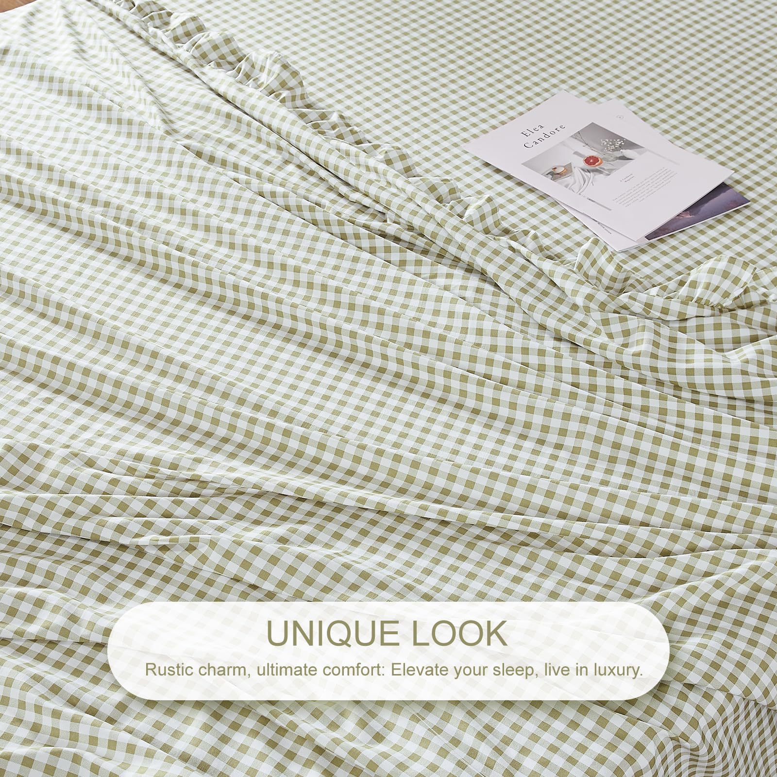 Cute Bed Sheets 2026: 5 Spec-First Picks 3 kisswish Gingham Queen Sheet Set, Lightweight Super Soft Brushed Microfiber Plai — product photo