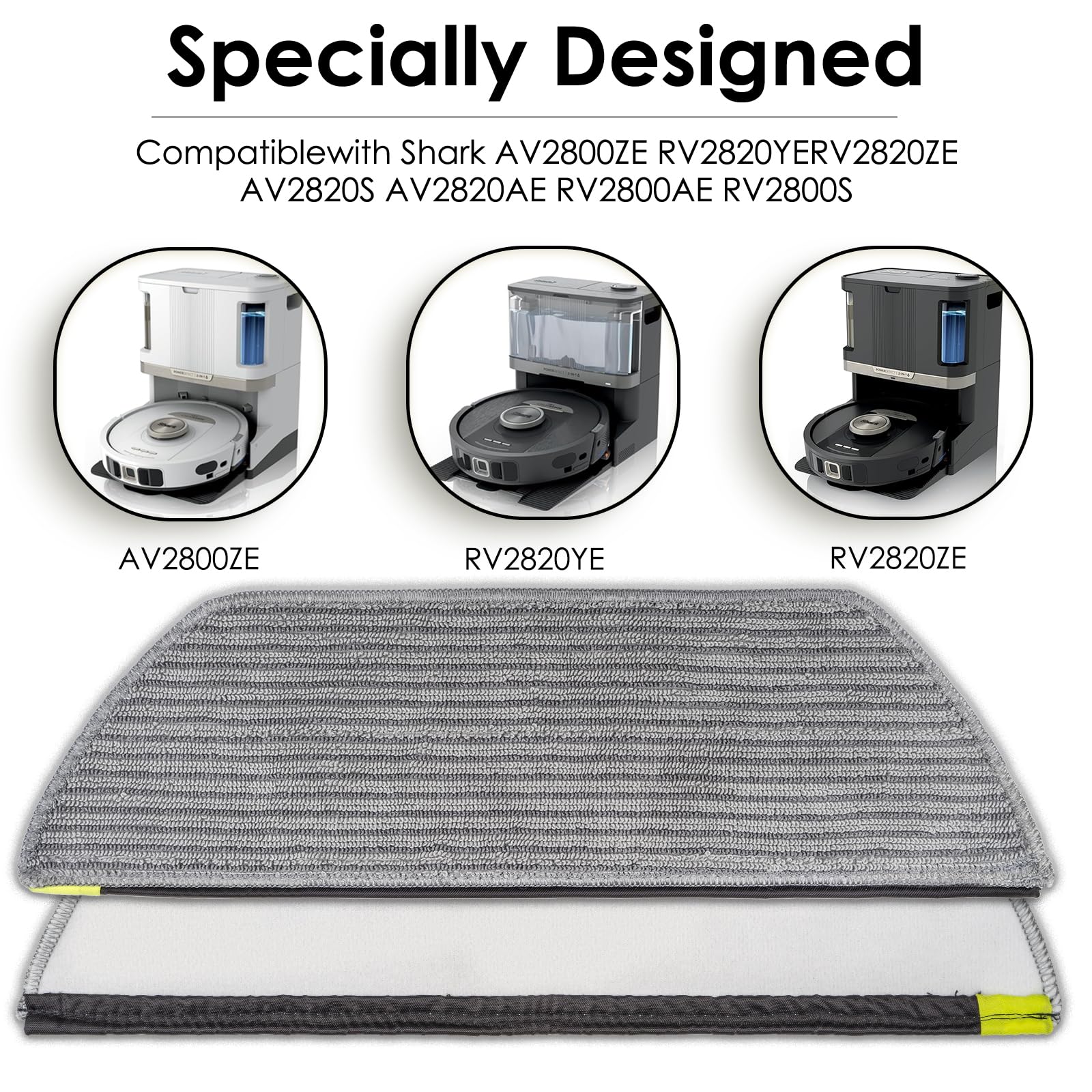 (5 pezzi) AV2800ZEEUWH Panni di ricambio per mocio Shark AV2800ZEEUWH, RV2800YEEU, RV2800ZEEU, AV2800ZE, RV2820YE, RV2820ZE, AV2820S, AV2800ZE, RV2820YE, RV2820ZE, AV2820S, Panni per mocio