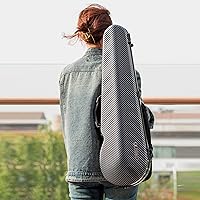 Vista 8 de Estuche para violín Christina 4/4 de tamaño completo, de fibra de carbono de alta resistencia, triángulo, con candado combinado y bolsa extra, Dorado