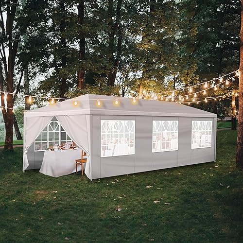 Miniatura 9 de Toldo de Gazebo para Exteriores, Carpa para Fiestas de Boda, Tienda de Refugio para Campamento, Refugio Instantáneo Comercial, Tienda Impermeable