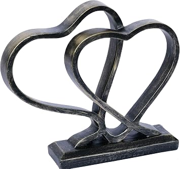 Heart Sculpture for Living Room Decor Heart Decoration Gift for Her and Him Love Wedding Anniversary Couples Gift Modern Heart Statue for Home Coffee Table Dining Table Centerpiece