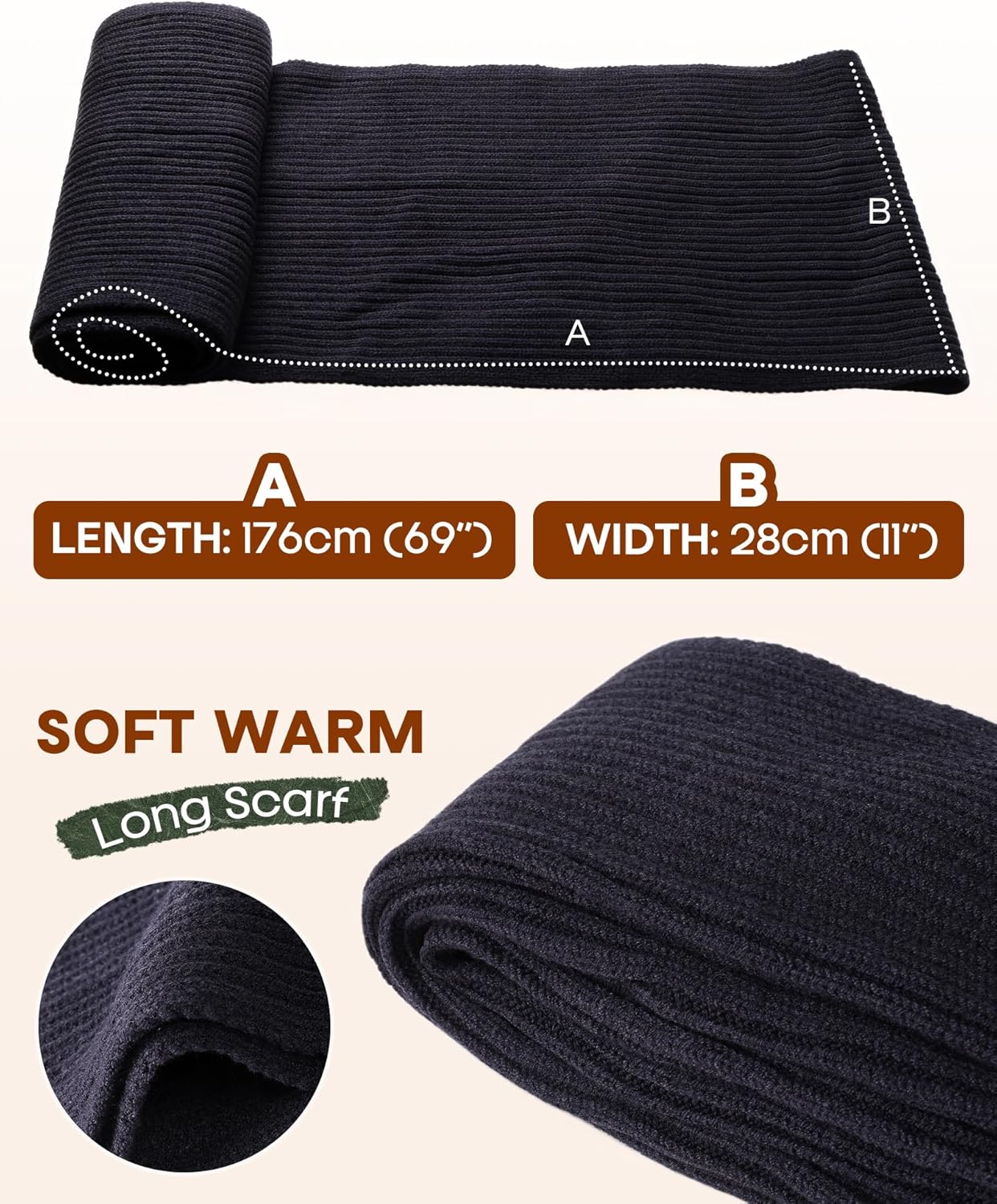 FURTALK Winter Hat Long Scarf Touchscreen Gloves Set Fleece Lined Warm Knit Beanie for Men Women