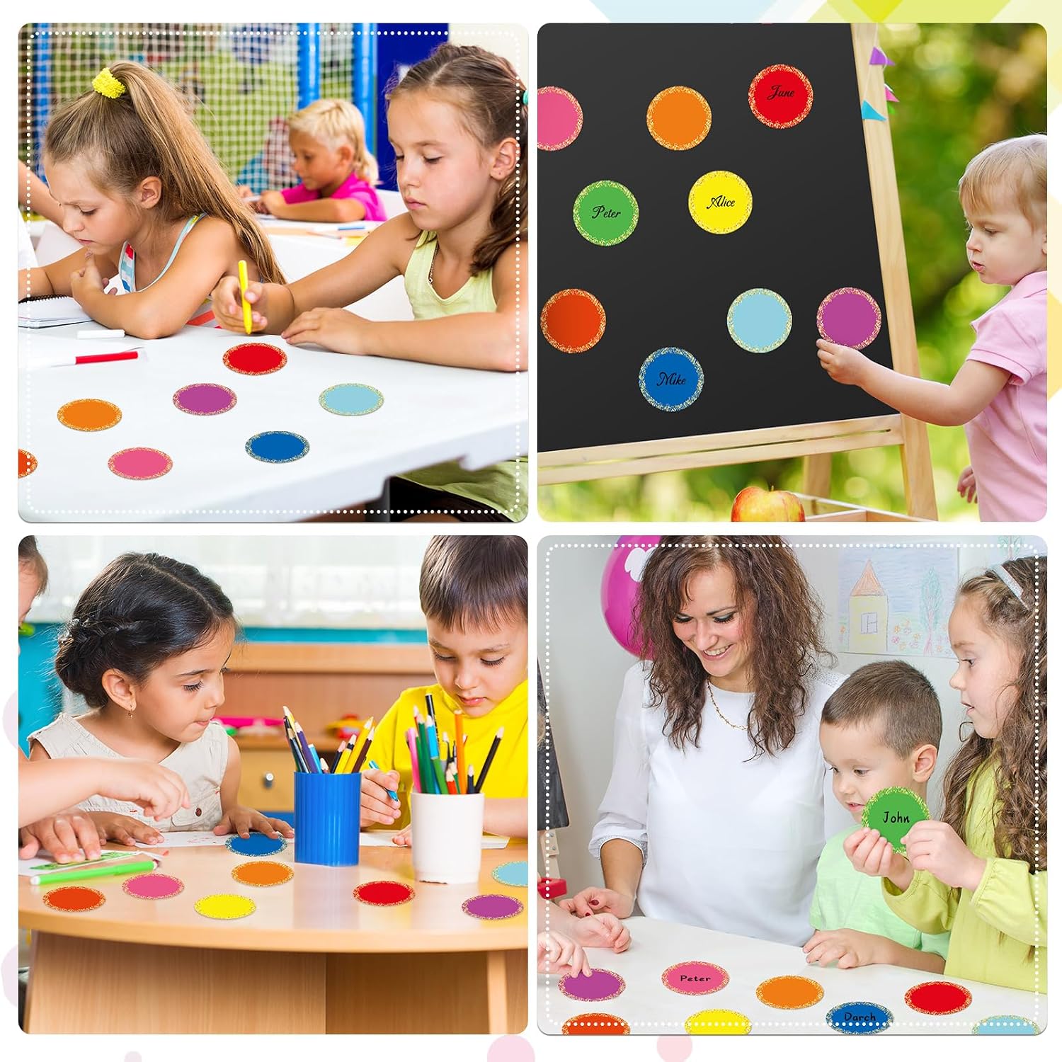 Seajan 108 Pcs Confetti Cutouts 3.5 Inch Small, Circles for Bulletin Board image 3