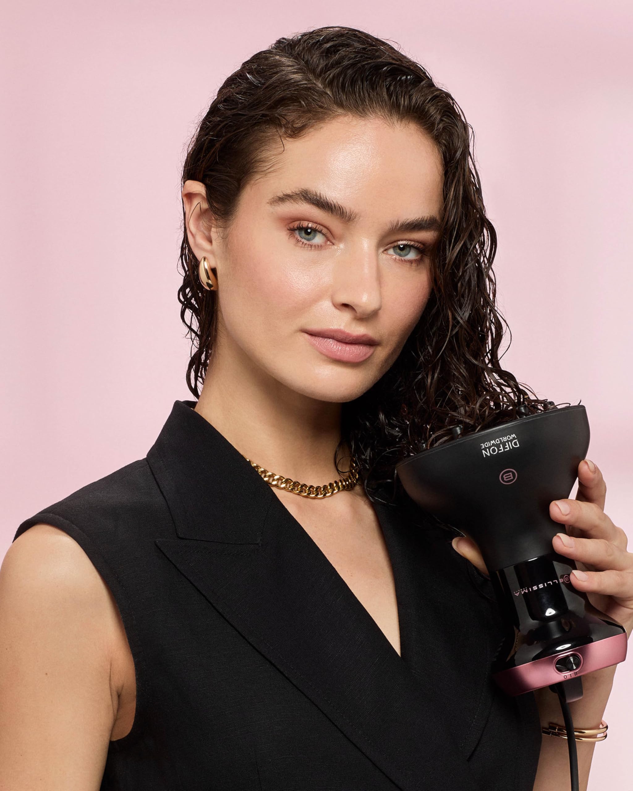 Bellissima Diffon  Diffuser & Curly Hair Dryer - XL Diffuser for Long Waves, Curls, Coils - Cool Button - Anti-Frizz Technology