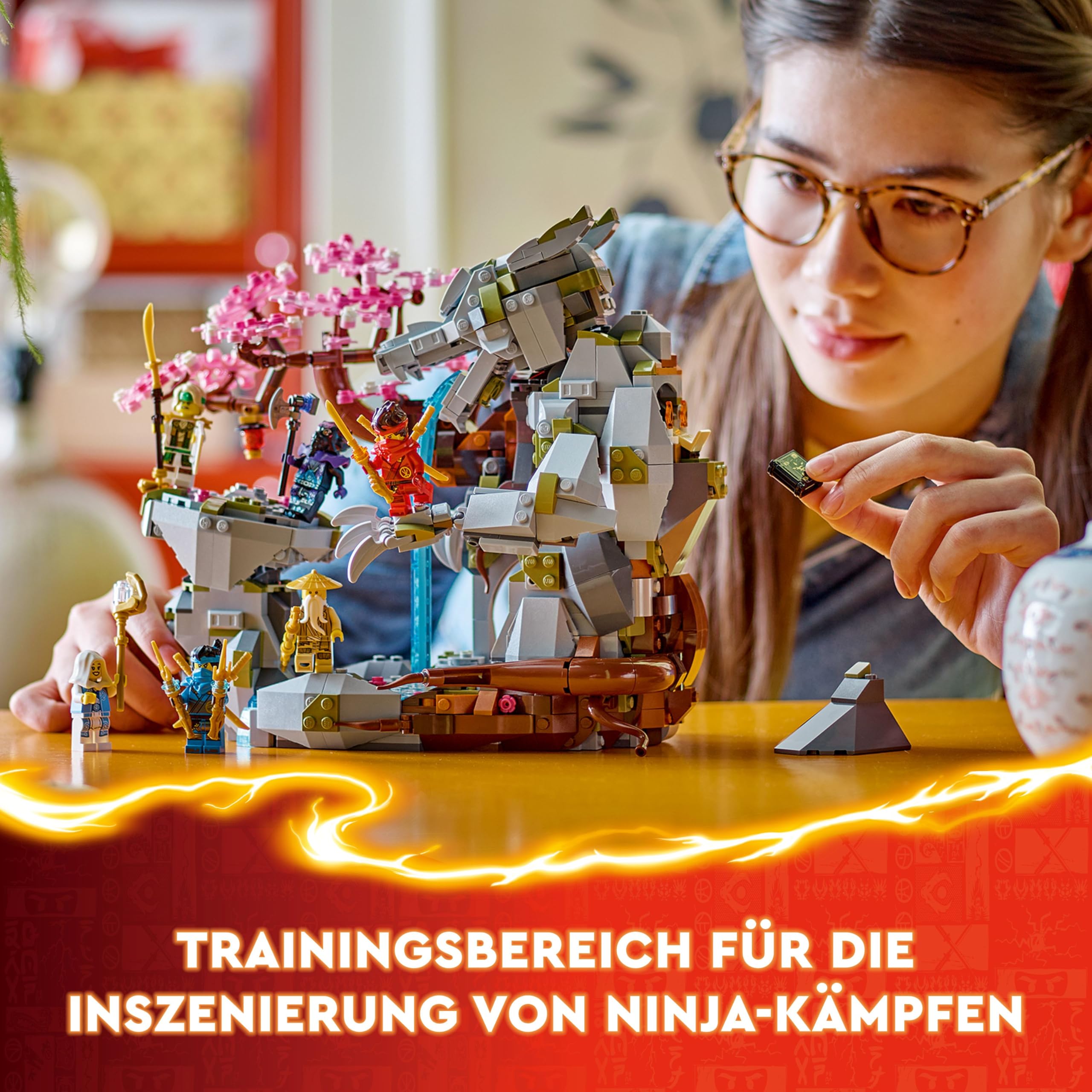 LEGO NINJAGO Drachenstein-Tempel Drachen-Spielzeug mit 6 Ninja-Figuren, großes Set zum Bauen, Spielen und Ausstellen, Geschenk zum Geburtstag für Jungs und Mädchen ab 13 Jahren 71819