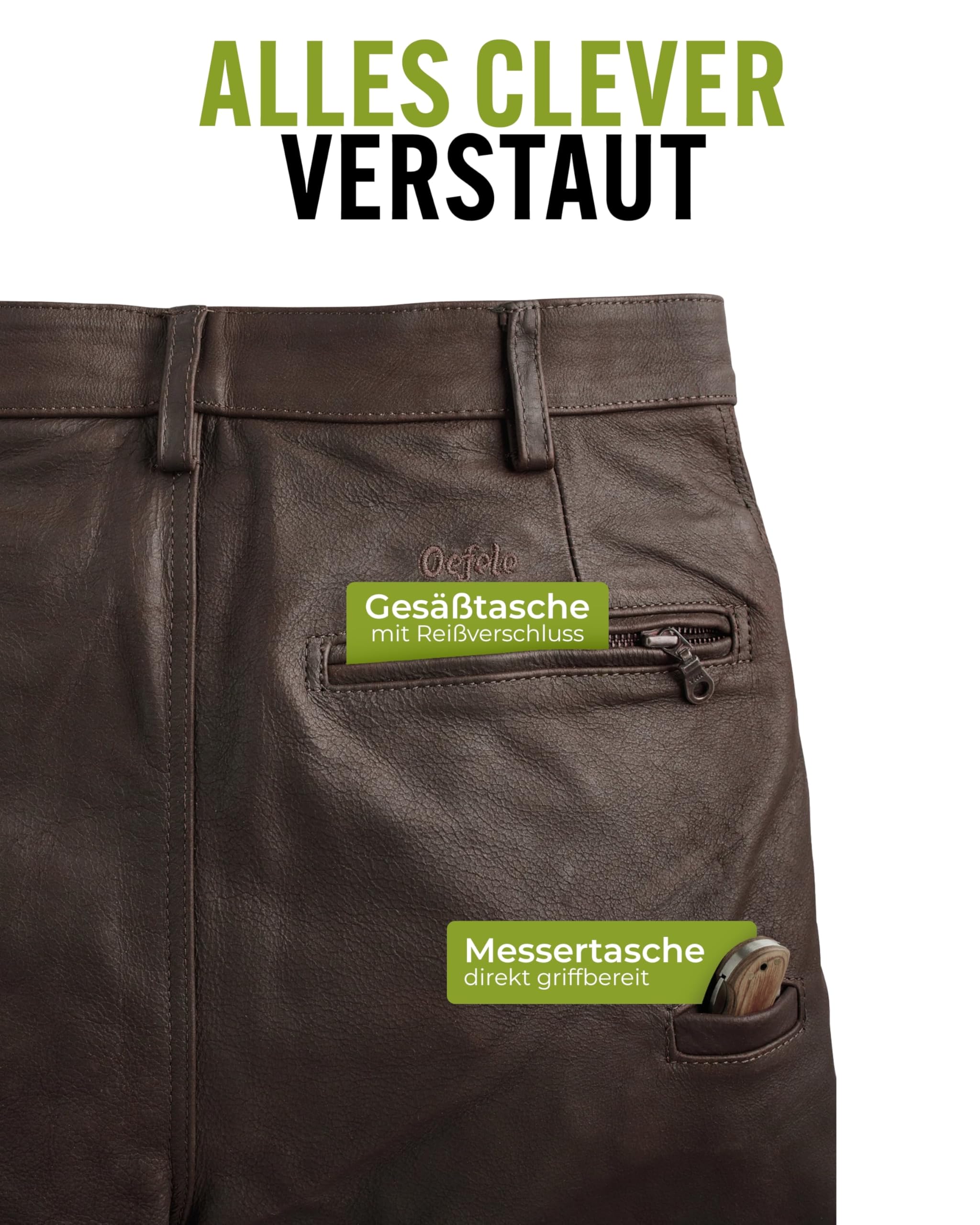 La Chasse Jagd Lederhose aus Büffelleder für Herren strapazierfähig Büffellederhose Jagdlederhose Jagdhose von Oefele Jagdbekleidung