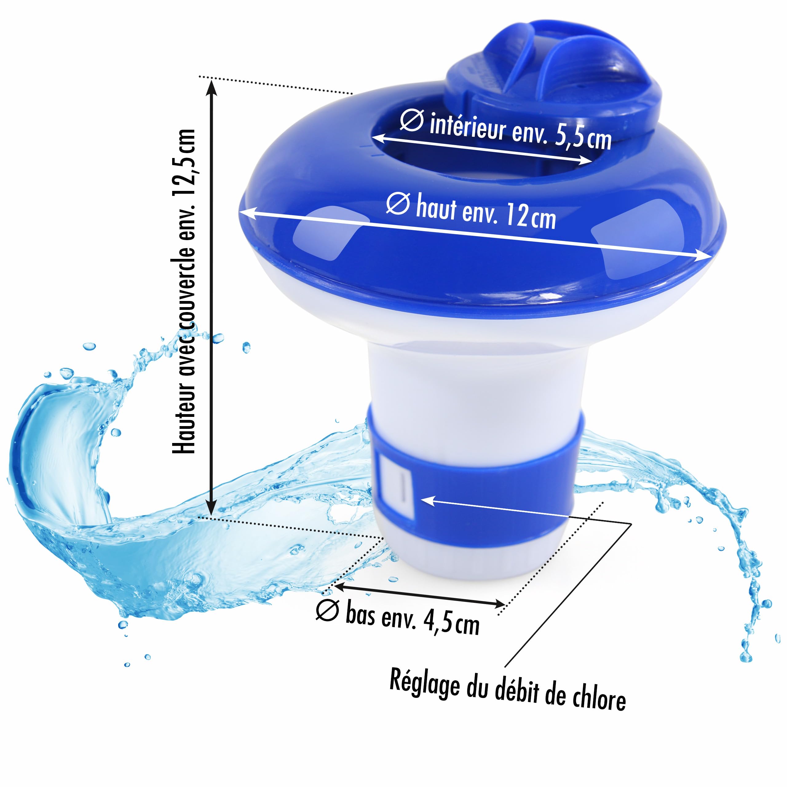Höfer Chemie Distributeur de Piscine Télescope Petit pour Tablettes 20 g | Multitabs - Traitement Complet Tout-en-Un - Désinfecte, Clarifie et Prévient - Dissolution Lente Régulière