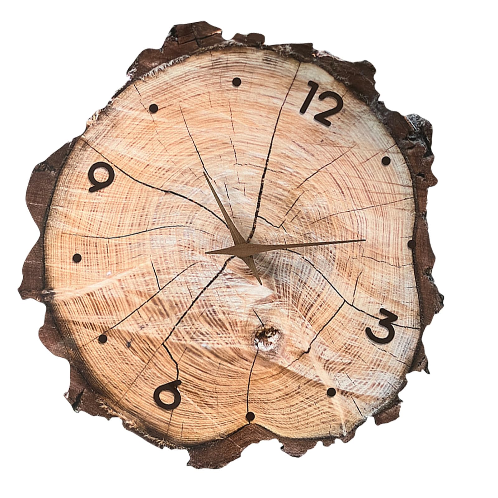 Msioytog Farmhouses Wood Grains Annual Rings Wall Clock Quiet Quartzs Not Ticking Battery Operated for Living Room Decors Wall Clock