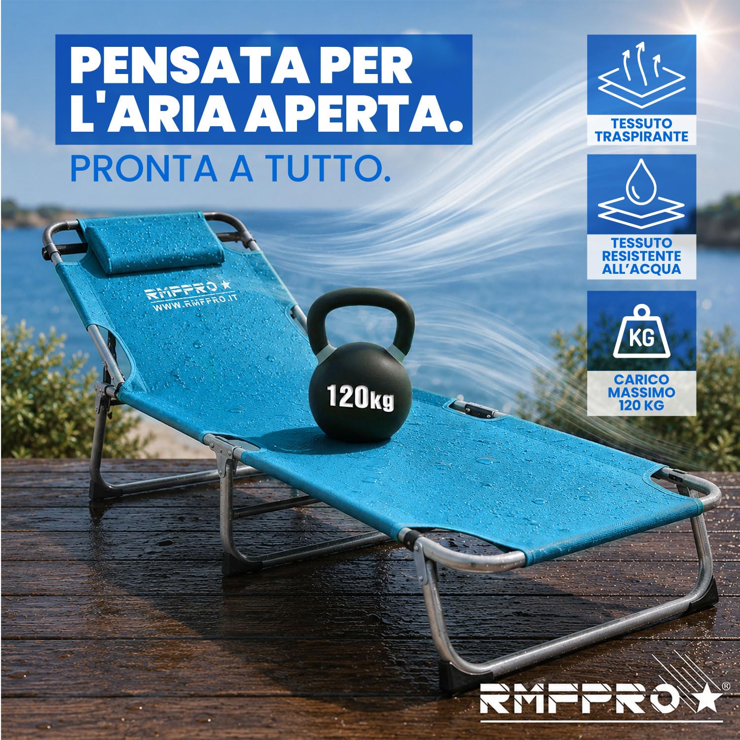 Set 2 Lettini Prendisole da Giardino o Spiaggia con Parasole, Lettino Mare Regolabile in 4 Posizioni - Struttura in Acciao Sdraio da Giardino Pieghevole Portatile, Cuscino Poggiatesta Blu