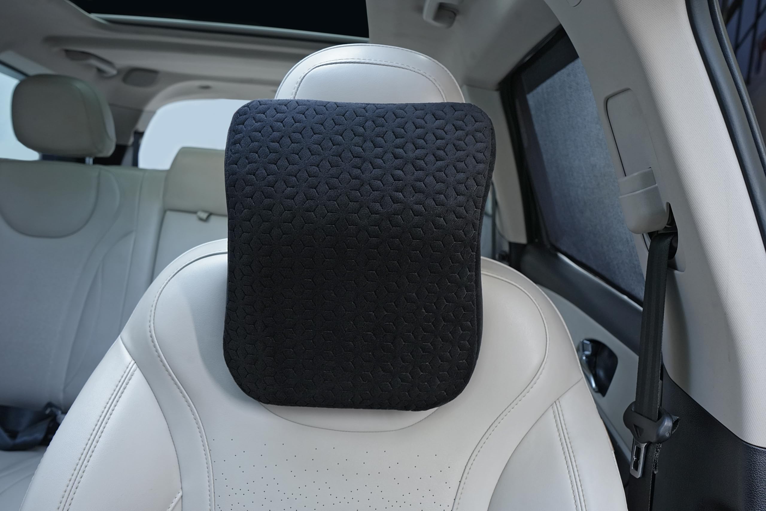 AutoFurnish Plush Car Neck Rest Pillow | Ultrasoft Memory Foam Pillow for Comfortable Car Rides | Superior Neck Support Cushion | Relieves Neck Pain & Improves Posture | Washable Velvet Cover | 1
