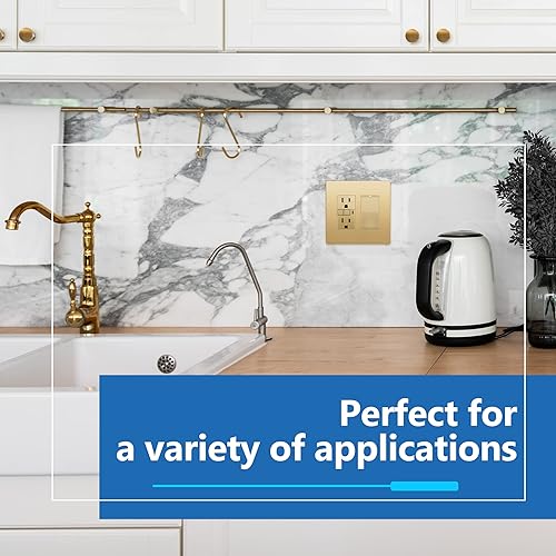 Miniatura 441 de LIDER - Cubierta decorativa de interruptor doble con acabado mate, placa de pared sin tornillos, tamaño mediano, 2 bandas, 4.88 x 4.92 pulgadas