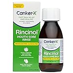 Canker-X Rincinol Oral Rinse Mouthwash, Quick Pain Relief from Canker Sores, Mouth Burns & More, Benzocaine Free & Alcohol Free Mouthwash, Adults & Kids 6+ Years, 4.0 Fl. Oz.