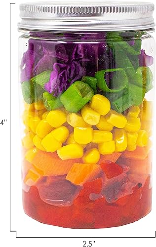 Miniatura 2 de CMJJ - Tarro de plástico de 10.7 onzas, paquete de 24 tarros Mason con tapa de aluminio atornillada, recipientes de alimentos con tapas, tarros