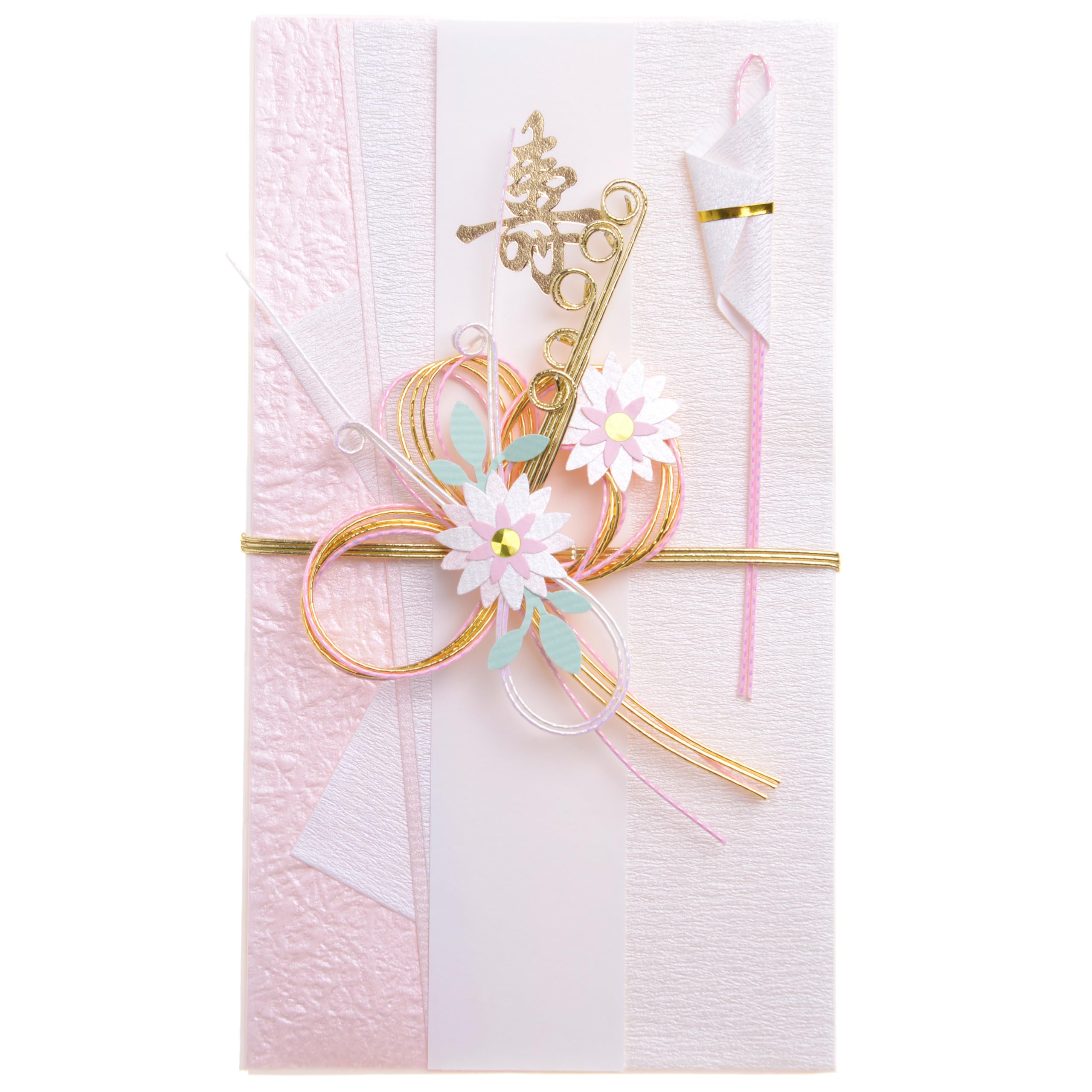 Amazon | ご祝儀袋 花水引洋風金封 結婚式用 (ピンク) | 祝儀袋