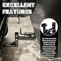 Vista 2 de Enganche de transporte de basura ajustable con adaptador, transportador de cubo de basura con receptor de enganche de 2 pulgadas, se adapta a