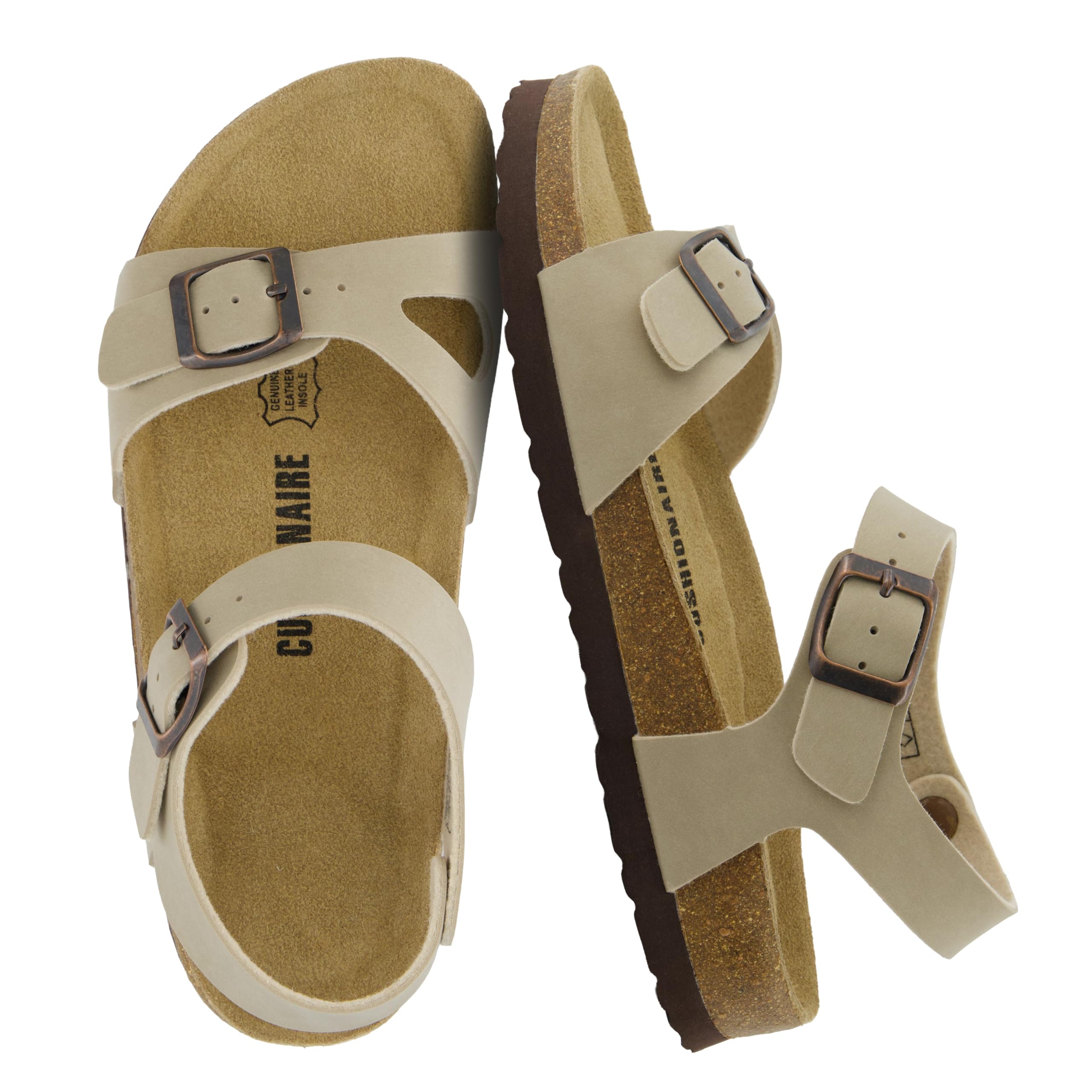 CUSHIONAIRE Lauri Cork Footbed Sandals for Women with Ankle Backstrap