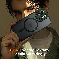 Vista 205 de TOCOL Funda magnética 3 en 1 para iPhone 15 Pro, mejorada [protección completa de cámara] con 2 protectores de pantalla, compatible con MagSafe, Gris