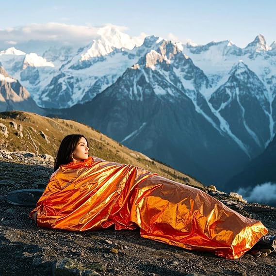 2 PCS Emergency Sleeping Bag,Bivvy Bag,Survival Sleeping Bag,Camping Bivy Sacks,Emergency Blankets,Survival Sleeping Bag for Camping and Outdoor Hiking