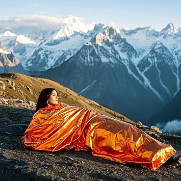 2 PCS Emergency Sleeping Bag,Bivvy Bag,Survival Sleeping Bag,Camping Bivy Sacks,Emergency Blankets,Survival Sleeping Bag for Camping and Outdoor Hiking