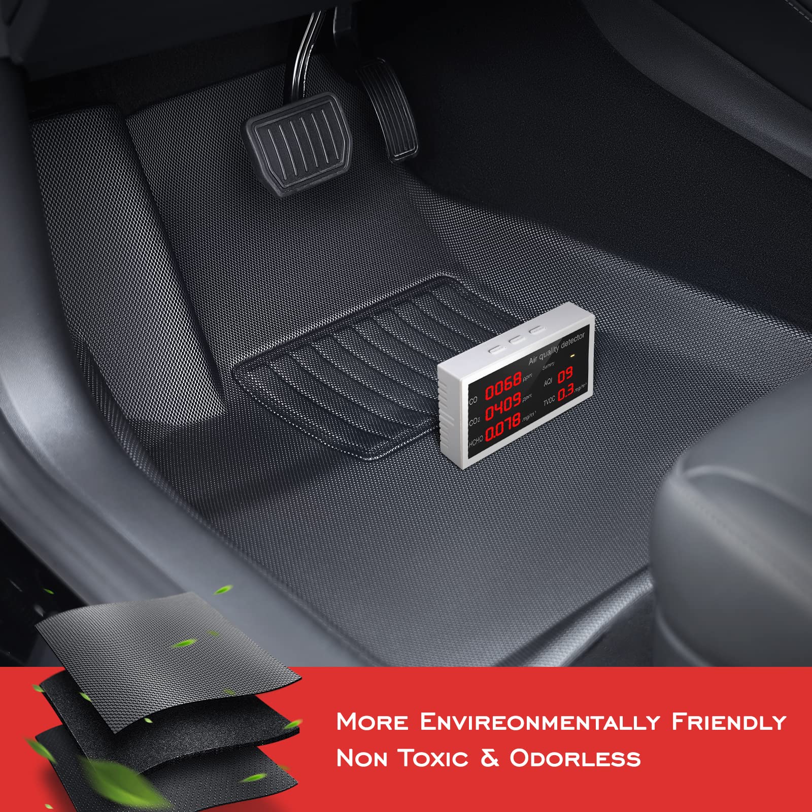 Tesla Model 3 Floor Mats 2023 2022 2021 2020 2019 2018 2017 Tesla Model 3 All Weather Floor mats Tesla Model 3 Accessories Anti-Slip Waterproof Floor Liners Cargo Rear Interior Accessories