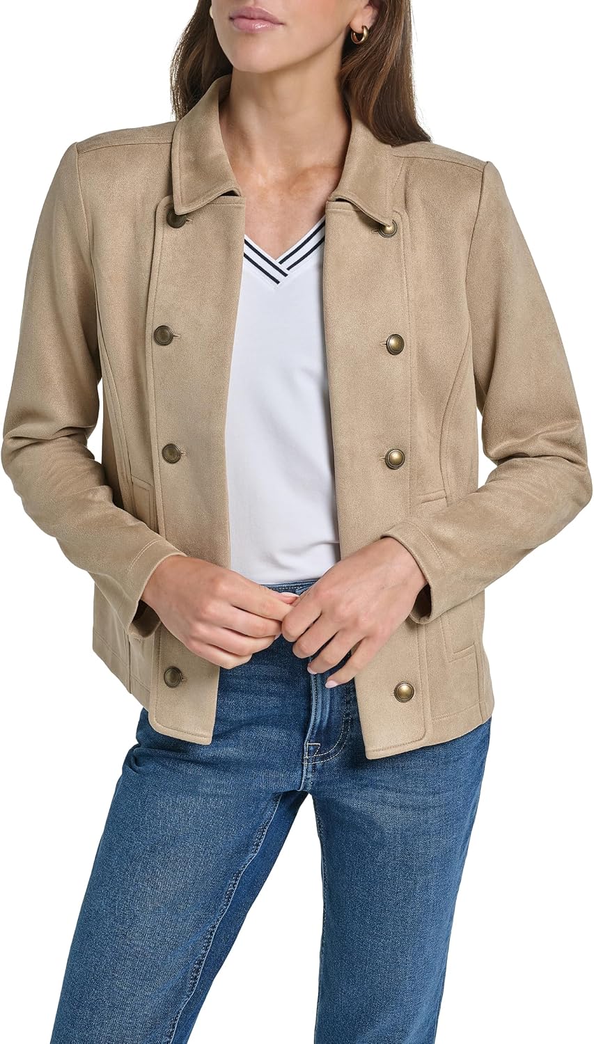 Nautica Women's Open Front Knit Captains Jacket Jacket
